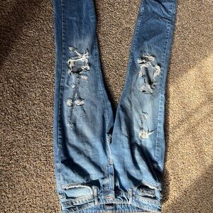 Trendy Distressed Denim Skinny Jeans